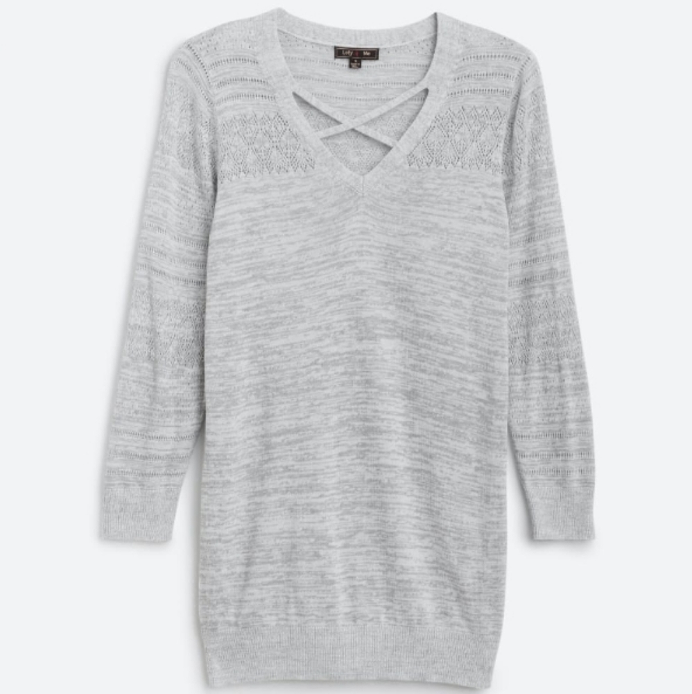 Niki Pointelle 3Q Sleeve Pullover